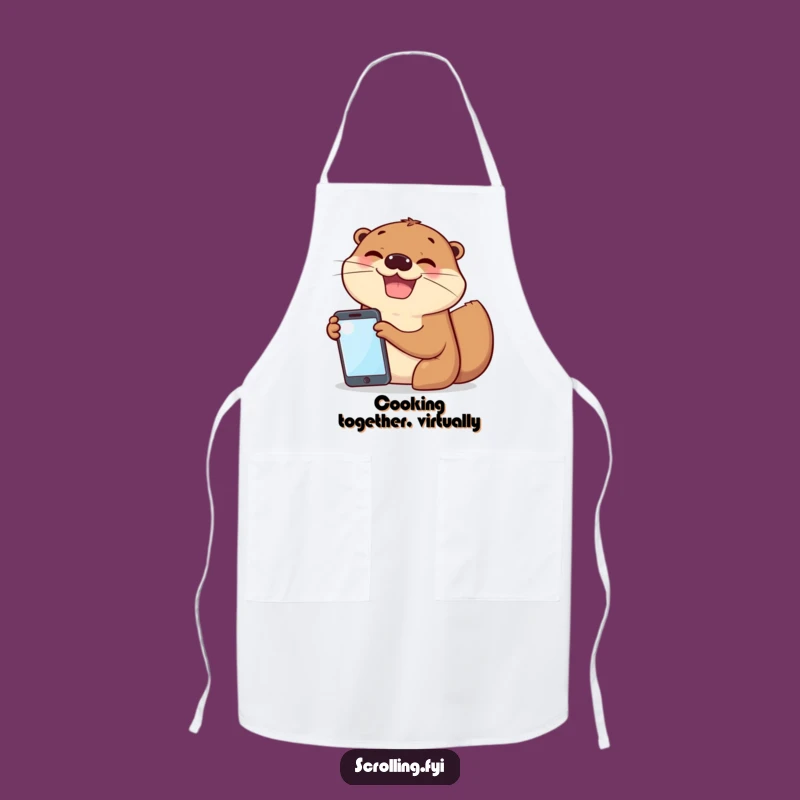 Funny Otter Sharing Apron: Cook Up Fun with Friends