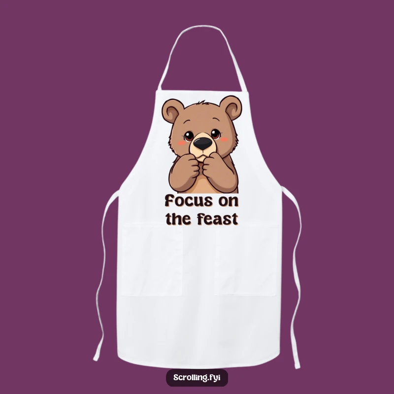 Funny Bear Chef Apron - Humorous Gift for the Focused Cook
