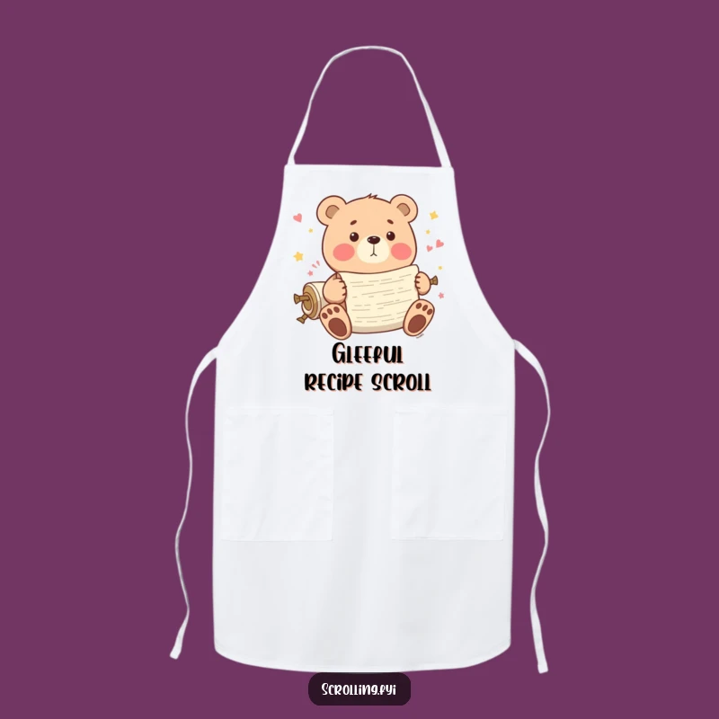 Funny Bear Scrolling Apron: Playful Bear with Endless Content, Relaxed Chef Wear