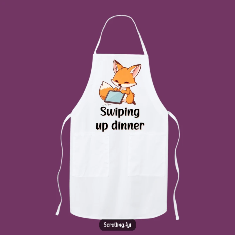 Funny Fox Apron: Speedy Swiper Chef, Kitchen & Tech Fun Gift!