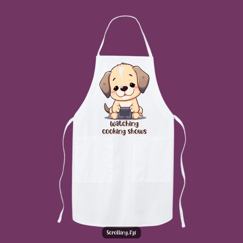 Funny Puppy Screen Apron: Keep Clean While Browsing with This Adorable Design