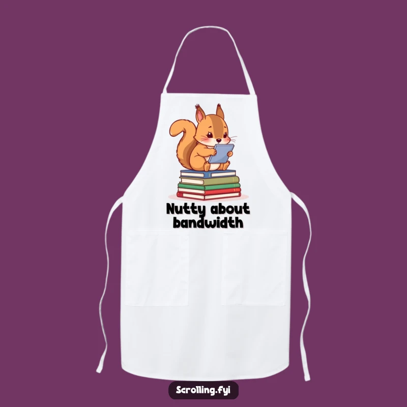 Funny Squirrel Chef's Screen Apron: Hilarious Kitchen Accessory for Techy Cooks, Gift Idea