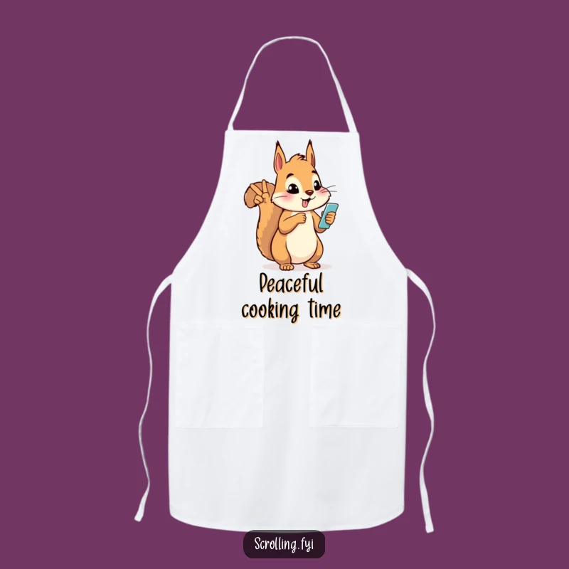 Funny Silly Squirrel Peace Apron - Hilarious Casual Chef Wear