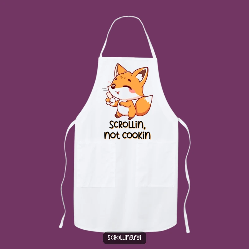 Funny Fox Chef Apron: Hilarious Scrolling Kitchen Companion Gift