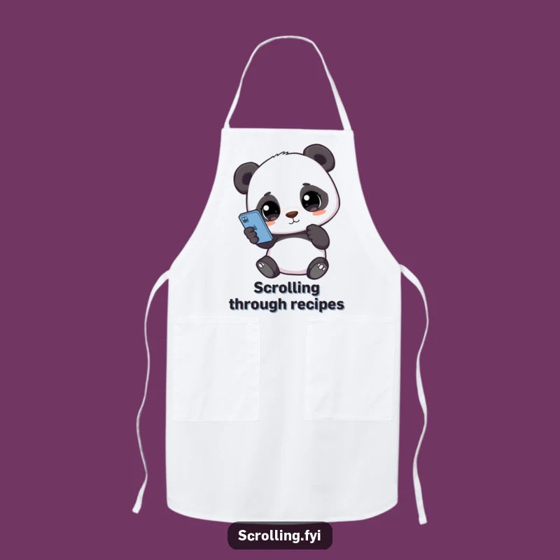 Funny Panda Phone Apron: Stay Connected While You Cook