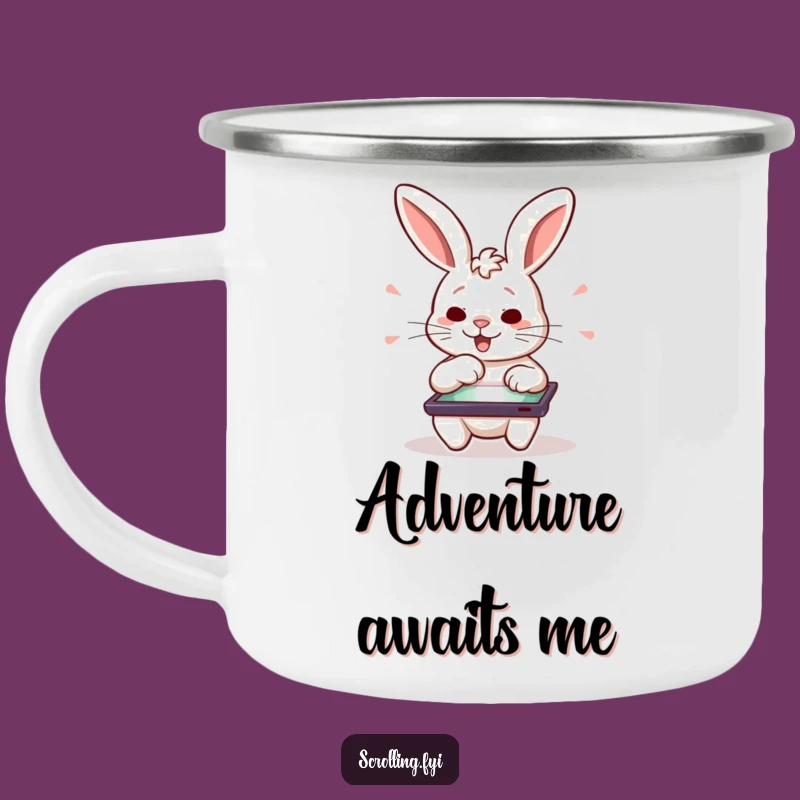 Funny Rabbit Enamel Mug: Rugged & Hilarious Tablet Camp Gift