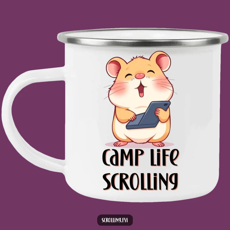 Funny Hamster Scroll Master Camping Mug: Fuel Your Adventures & Scrolling!