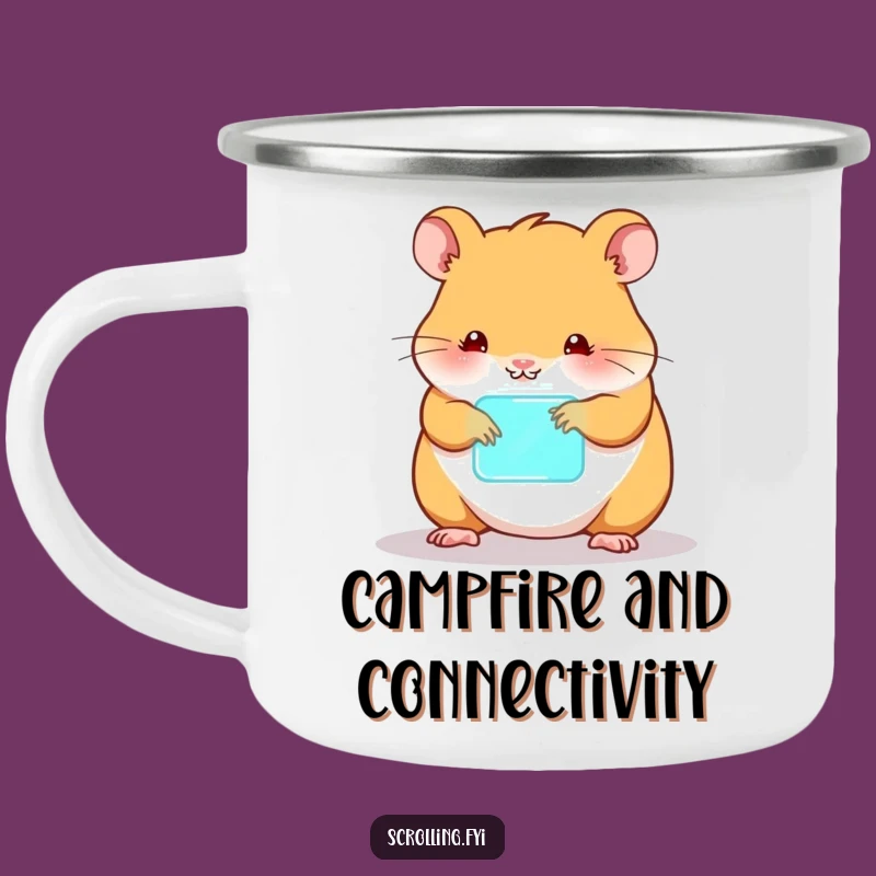 Funny Hamster Camping Mug: Hilarious Outdoor Tech Buddy, Perfect Funny Gift!