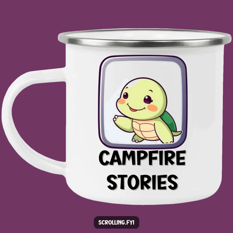 Funny Turtle Swiping Display Camping Mug, Durable Slow Humor Cup, Ideal Funny Outdoor Gift