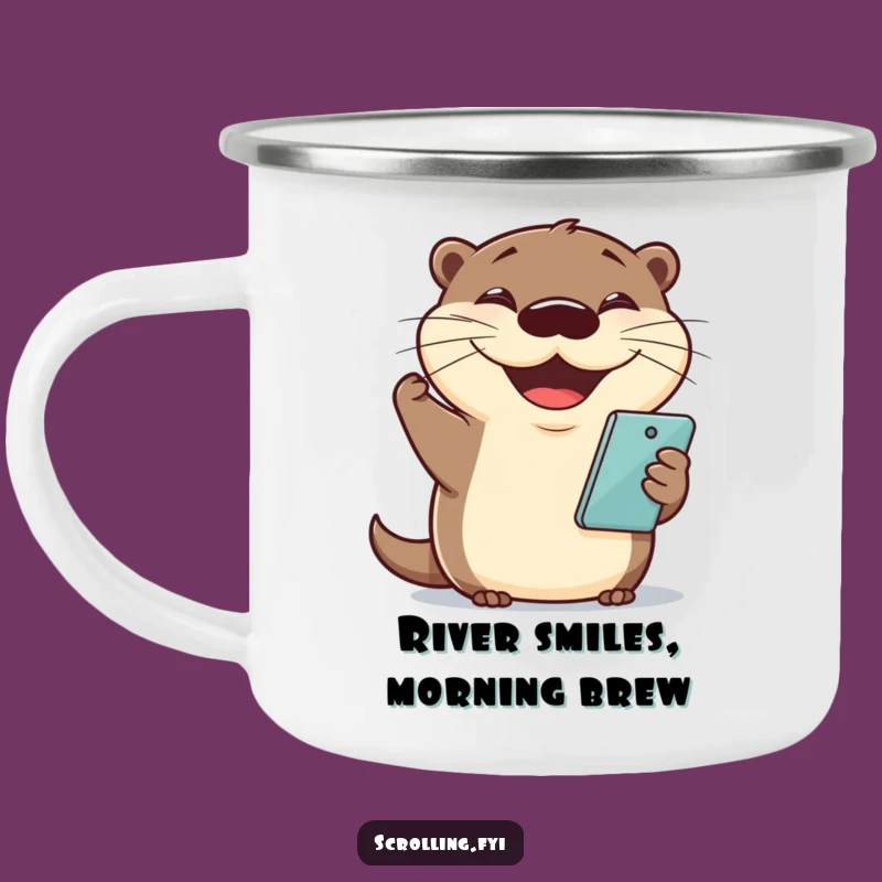 Funny Otter Phone Camping Mug: Joyful Sips for Your Adventures!