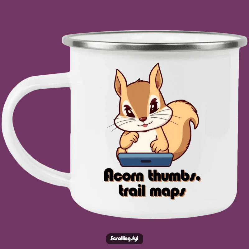 Funny Squirrel Camping Mug: Intense Gamer Squirrel, Rugged & Hilarious Gift!