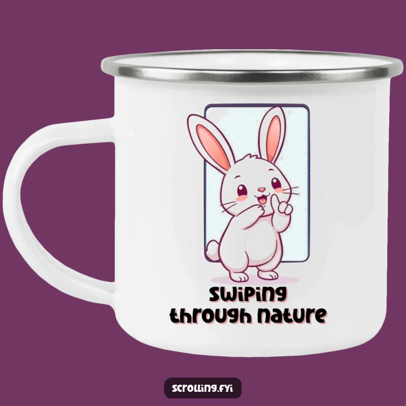 Funny Tech Rabbit Camping Mug: Outdoor Gadgets & Humor