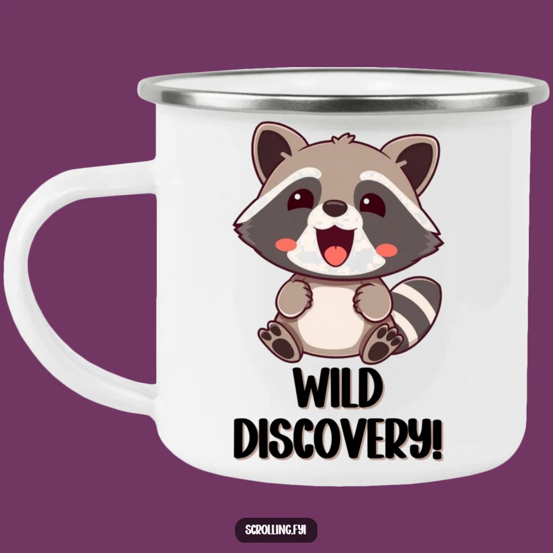 Funny Raccoon Camping Mug: Surprised Delight Adventure Sip, Rugged Comical Gift, Great Outdoors Funny Gift