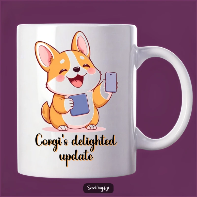 Funny Corgi Phone Holder Mug: The Perfect Gift for Happy Dog Lovers and Techies