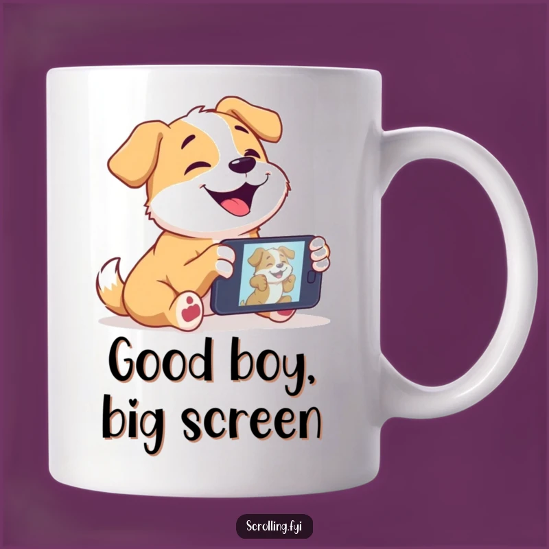 Funny Dog Captivated Mug: The Ultimate Funny Gift for Screen-Loving Pup Parents!