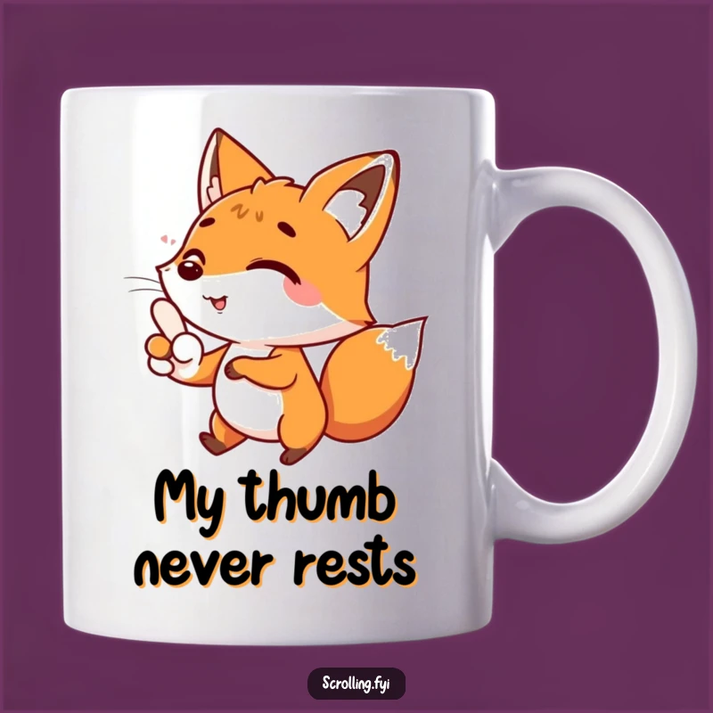Funny Fox Gamer Mug: Hilarious Scroll Master Gift for Tech Lovers