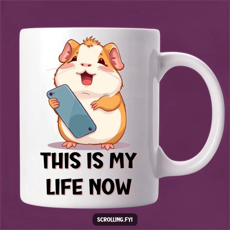 Funny Giggling Guinea Pig Phone Mug: Hilarious Pet Gift for Guinea Pig Lovers