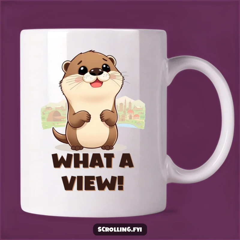 Funny Otter Panorama Mug - A Joyful Gift for Nature Lovers