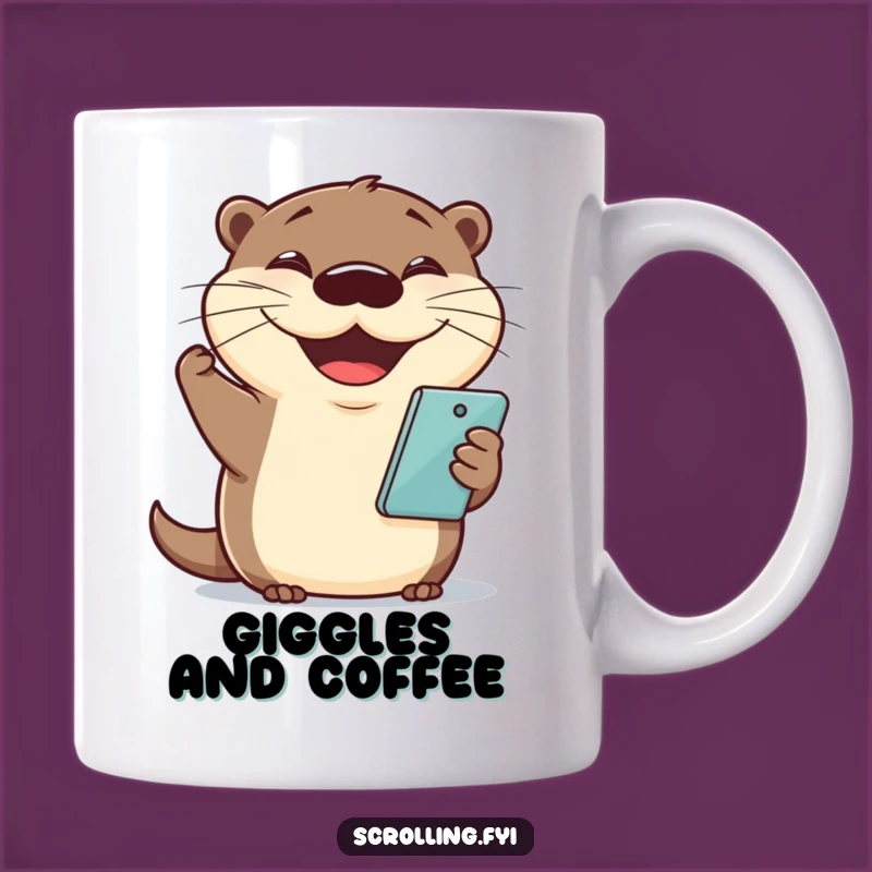 Funny Otter Phone Mug: Joyful & Hilarious Gift for Otter Lovers!