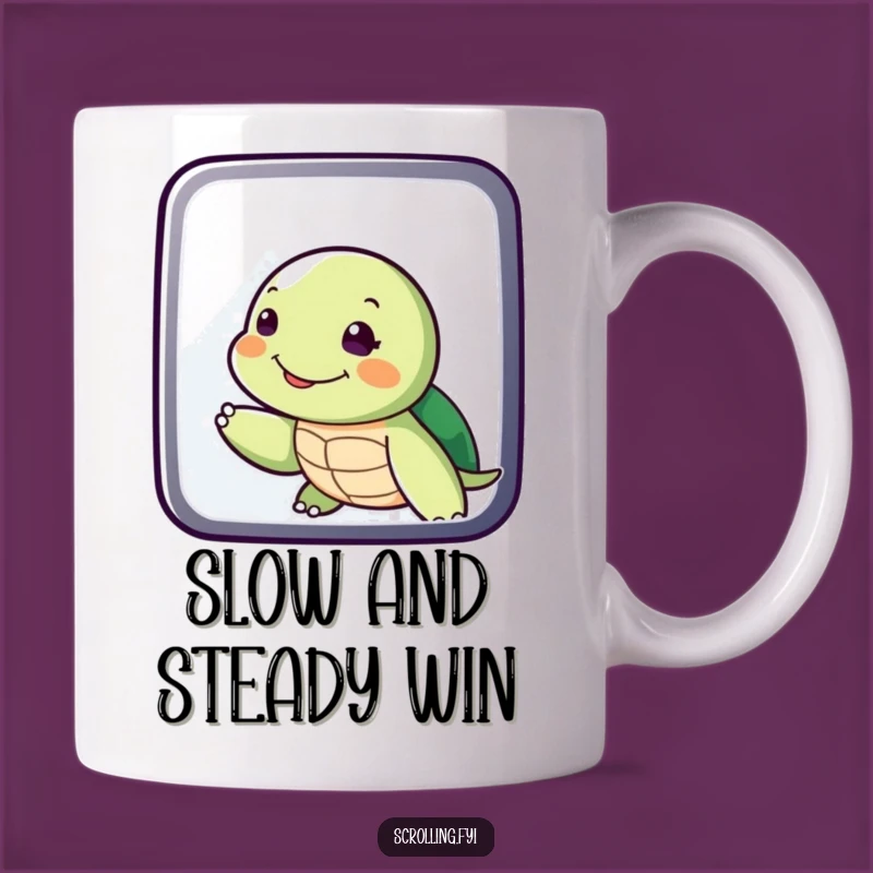 Funny Slow Turtle Swiping Display Mug, Patience Humor, Perfect Funny Gift