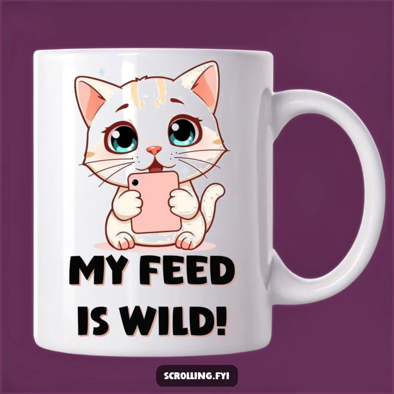 Funny Surprised Cat Phone Mug: Amazing App Reactions, Perfect Funny Gift for Tech Lovers