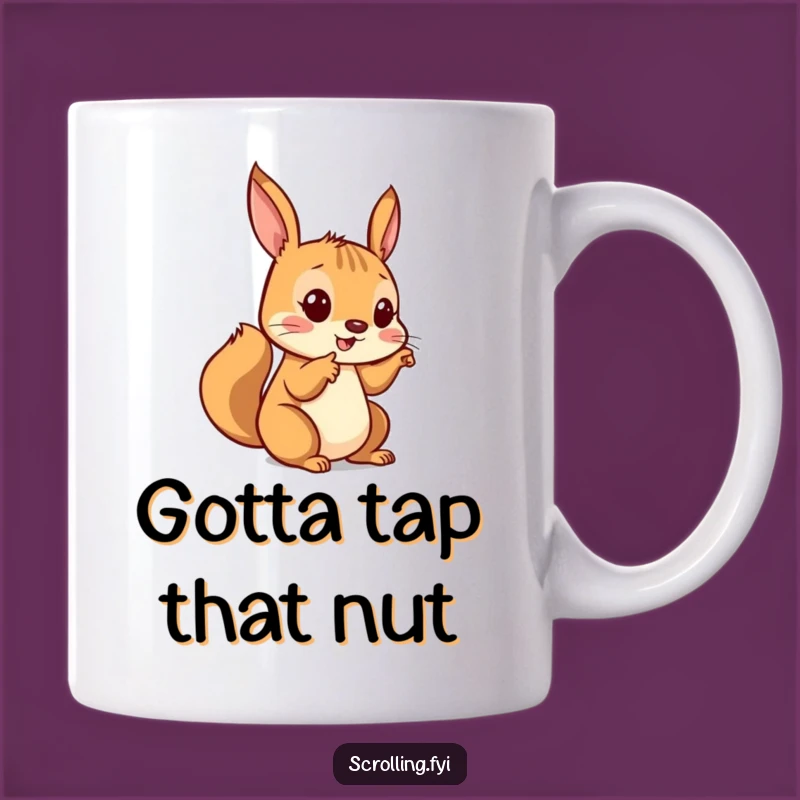 Funny Squirrel Tapping Screen Mug - Hilarious Gift for Digital Natives