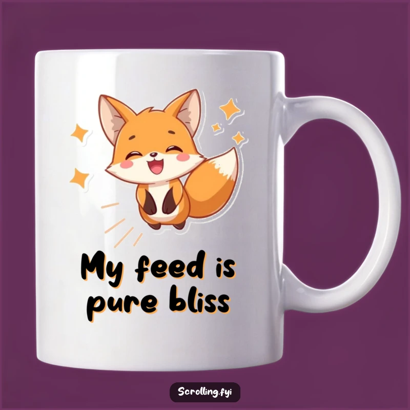 Funny Joyful Fox Scrolling Images Mug - Perfect Gift for Tech Lovers