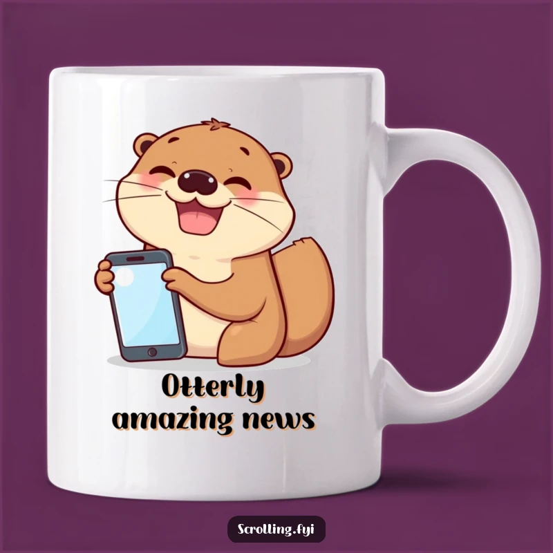 Funny Otter Sharing Screen Mug: Hilarious Joyful Gift