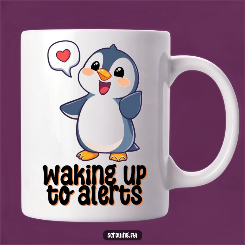 Funny Penguin Notification Mug A Perfect Gift for the Digitally Connected Who Love Humor