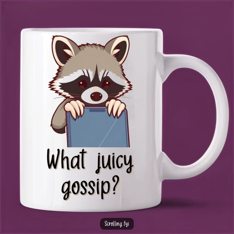 Funny Mischievous Raccoon Mug: Sneaky Phone Peeker, Perfect Funny Gift for Curious Minds