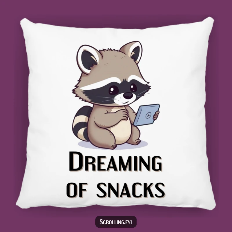 Cozy Funny Raccoon Screen Time Pillow: A Hilarious Gift for Ultimate Comfort