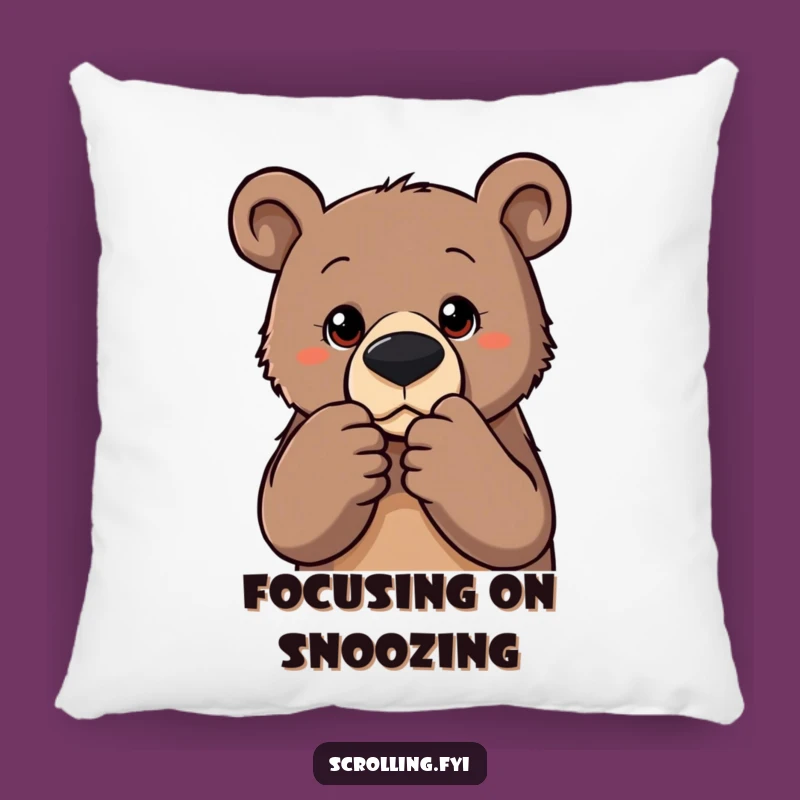 Funny Focused Bear Pillow - Comfy and Hilarious Gift for Detail Lovers