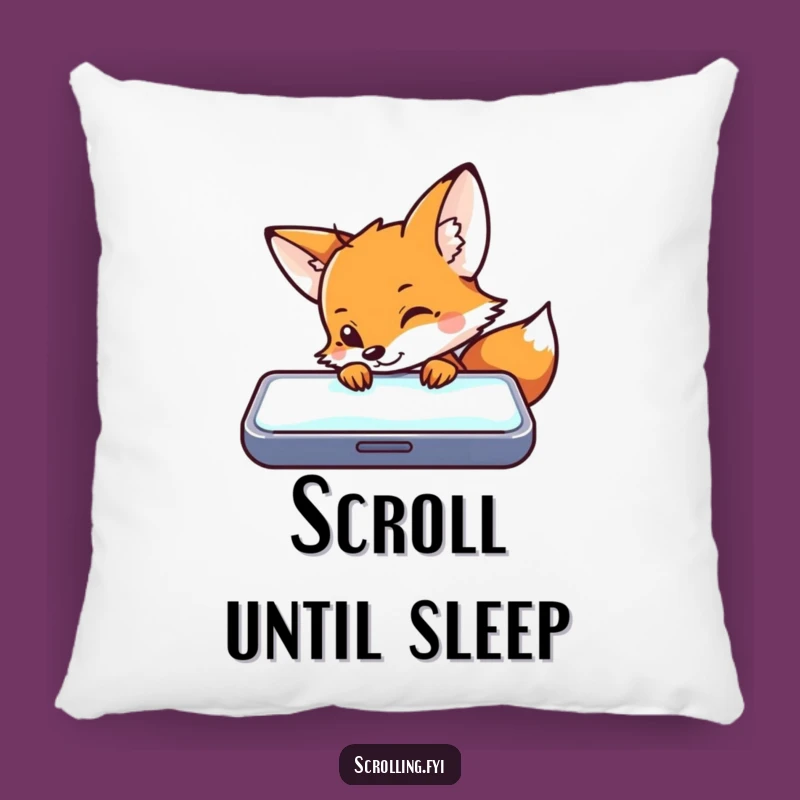 Funny Fox Tech Peek Pillow: Cozy Comfort & Tech Humor for Your Couch!