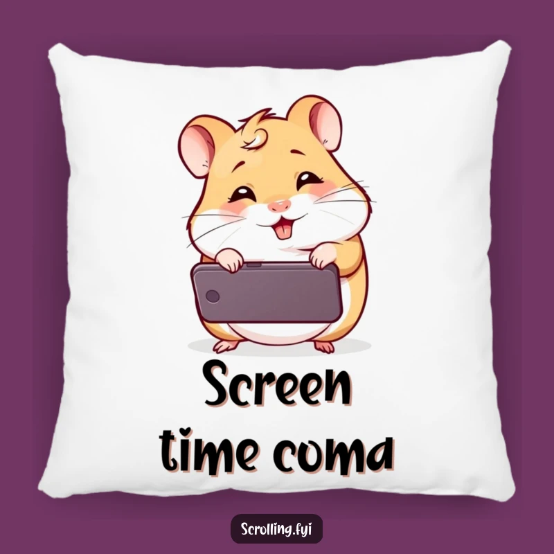 Funny Giggling Hamster Pillow, Cozy Phone Meme Cushion, Adorable Funny Gift