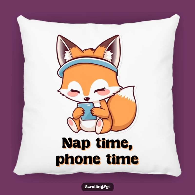 Funny Happy Fox Phone Pillow: Cozy Smiles and Screen Time