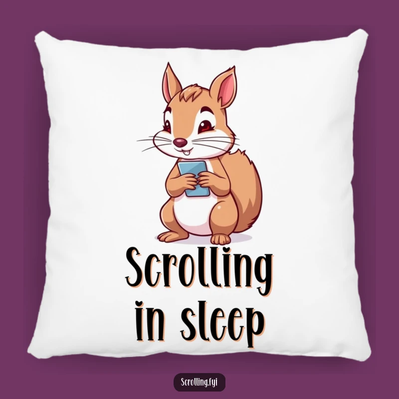 Funny Squirrel Phone Pillow: Soft Focus, Perfect Tech Comfort Gift