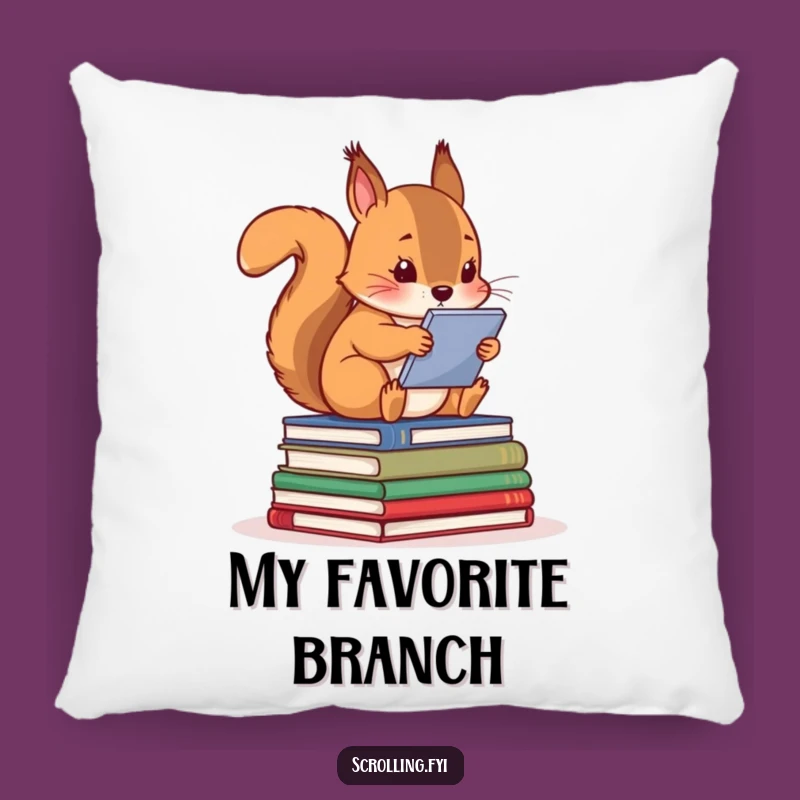 Funny Squirrel Screen Time Pillow: Cozy Decorative Cushion, Hilarious Tech Gift Idea