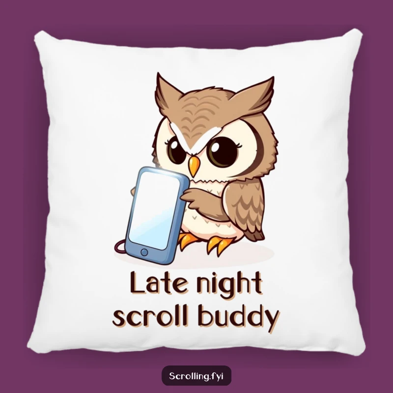 Funny Owl Phone Pillow: Cozy Accent for Curious, Humorous Spaces