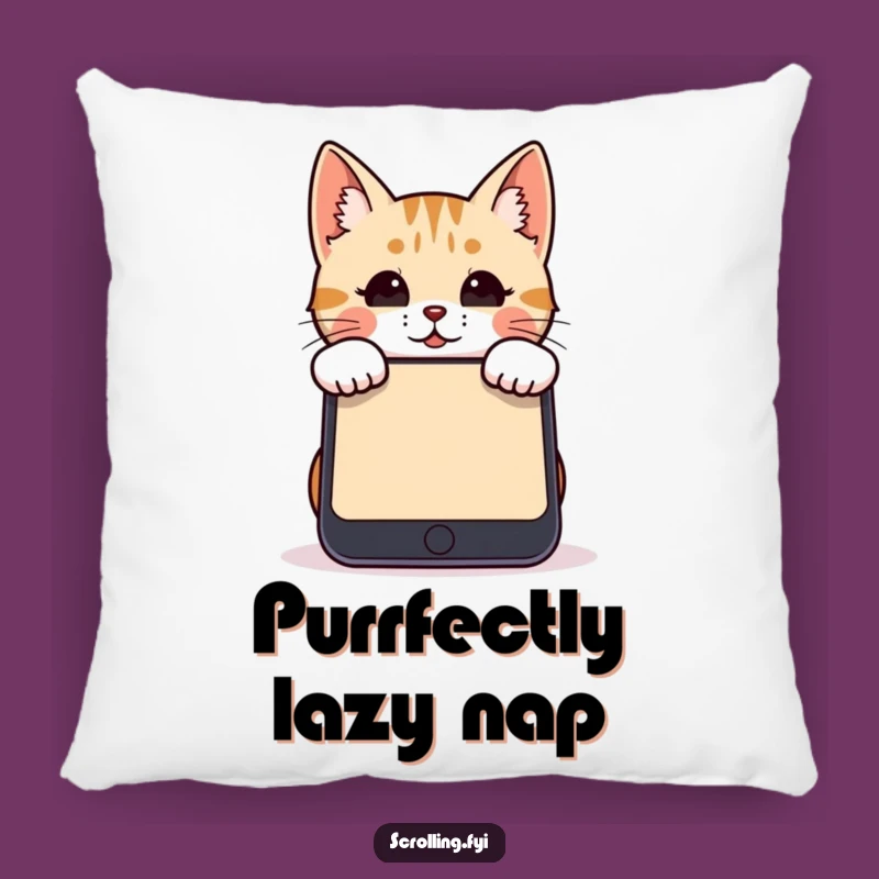 Funny Cat Smartphone Pillow: Comfy Accent for Your Tech-Lover's Den!