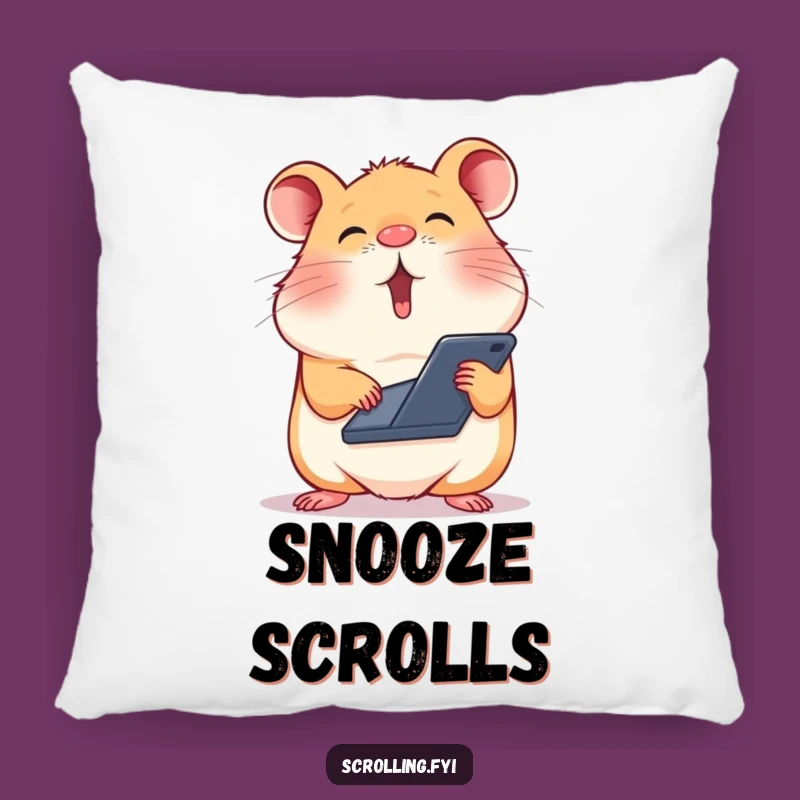 Funny Hamster Scroll Master Pillow: Cozy Comfort for the Digital Dweller!