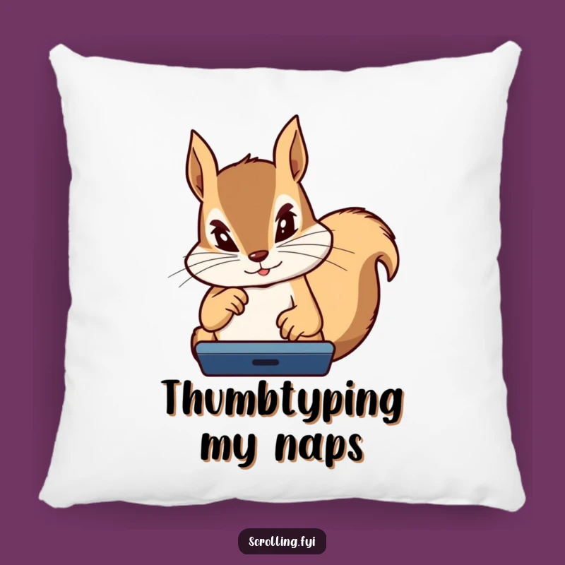 Funny Squirrel Pillow: Intense Gamer Cushion, Soft & Hilarious Gift!