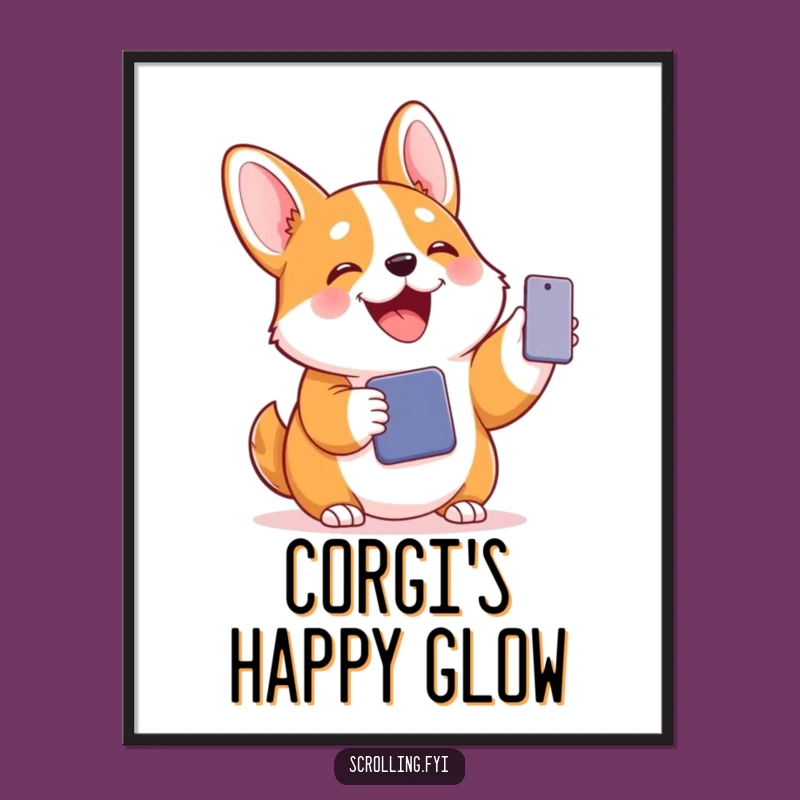 Funny Corgi Connected Digital Art: Hilarious Decor for Dog-Themed Spaces
