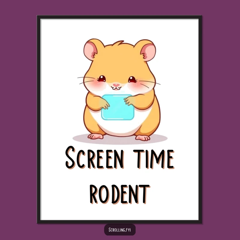 Funny Hamster Tech Digital Print: Hilarious Gadget Art, Buy Funny Gift!