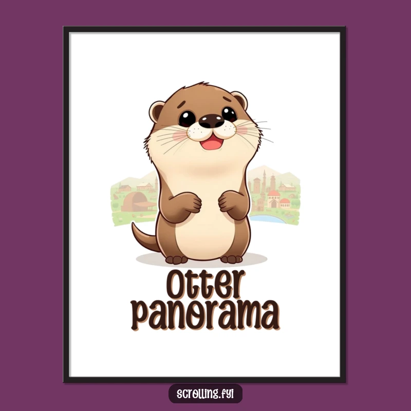 Funny Otter Digital Art - Downloadable Decor for Nature Lovers