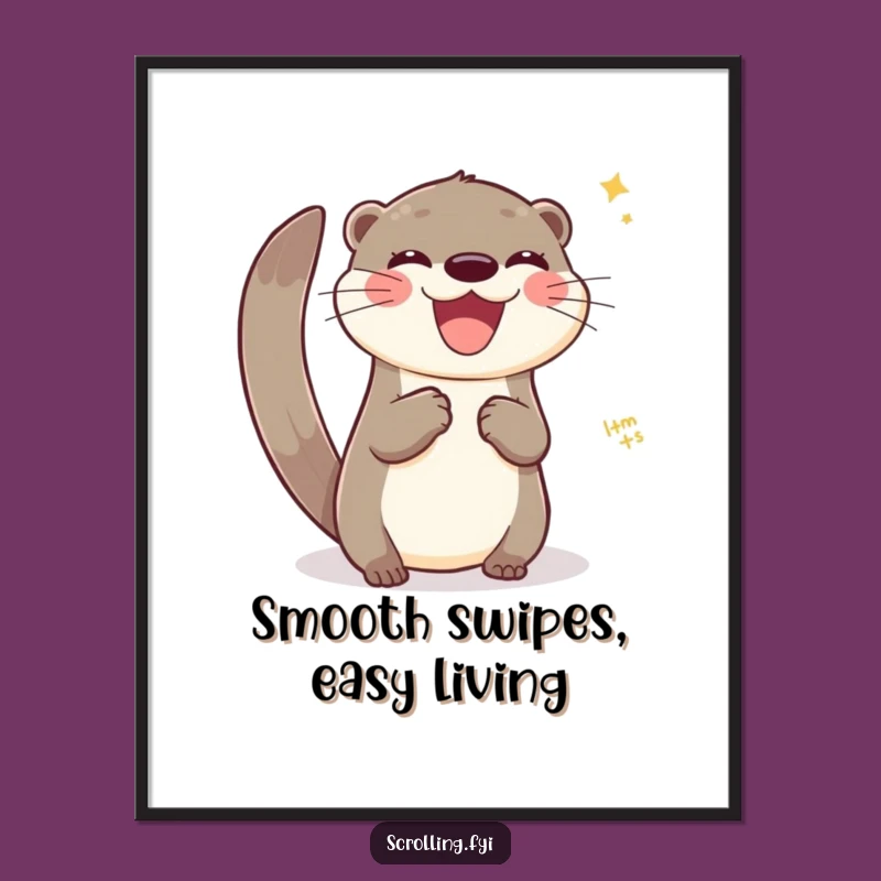 Funny Otter Tech Digital Art: Modern Decor with a Smile