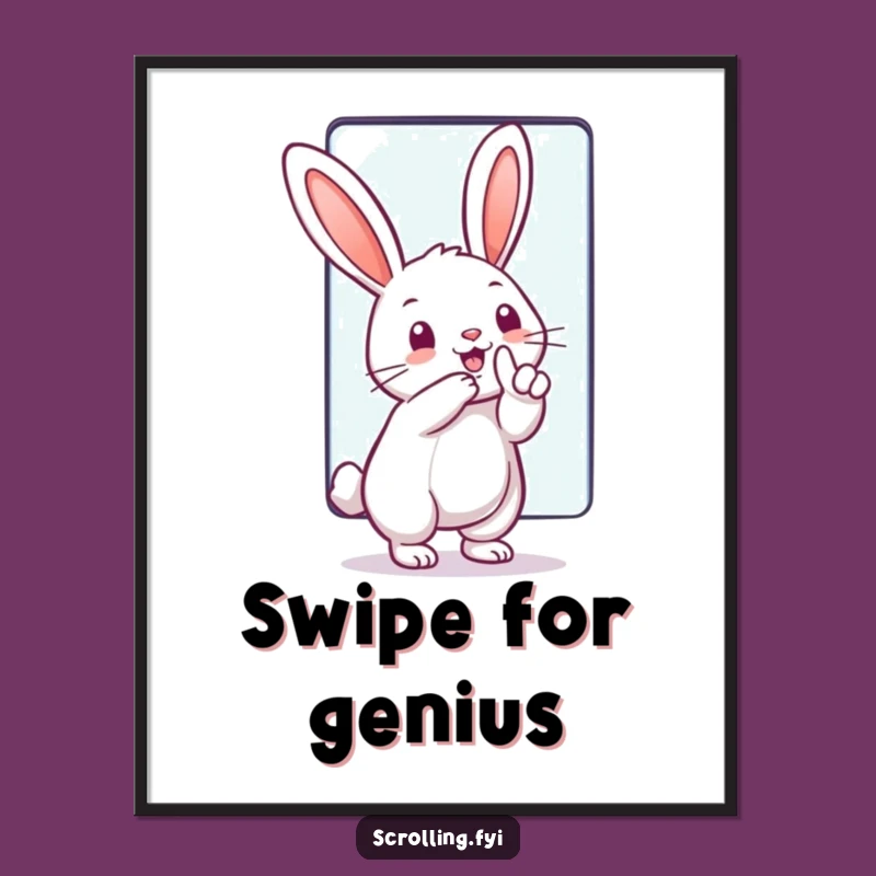 Funny Tech Rabbit Digital Art: Printable Gadget Humor Gift