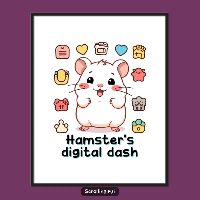 Funny Hamster Clicker Digital Art: Hilarious Decor for Energetic Spaces