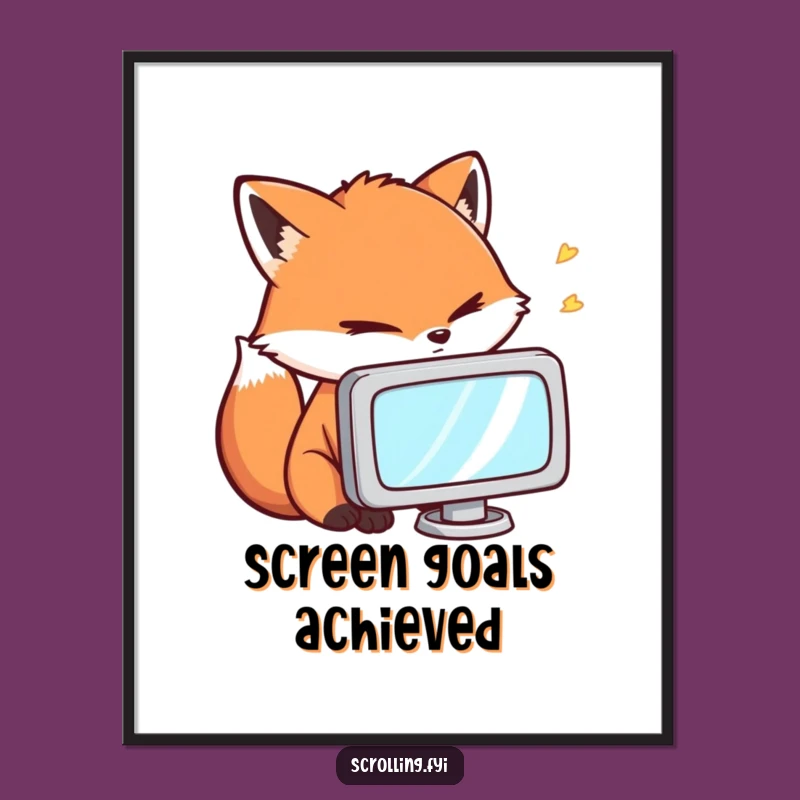 Funny Fox Gamer Digital Art: Printable Intense Humor Gift