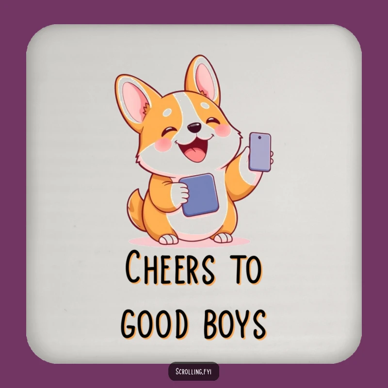 Funny Corgi Phone Buddy Coasters: Protect Surfaces With Hilarious Dog Charm