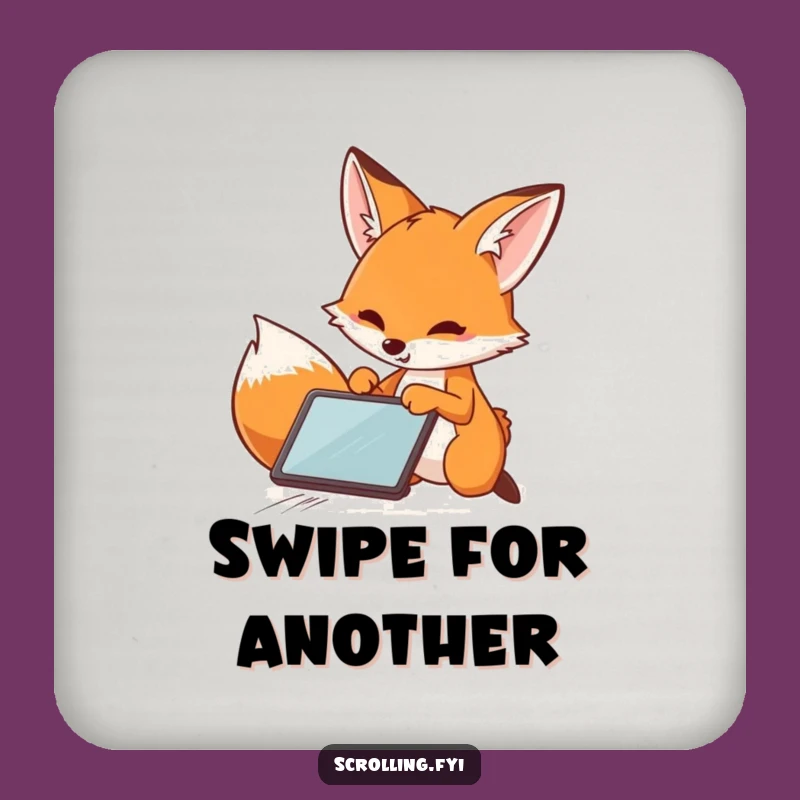 Funny Fox Coaster: Speedy Swiper, Protect Surfaces Humorous Gift!